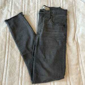 Madewell 10” high-rise skinny button black denim jeans size 25
